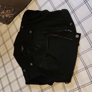 Bebe Black Cropped Vest Jacket